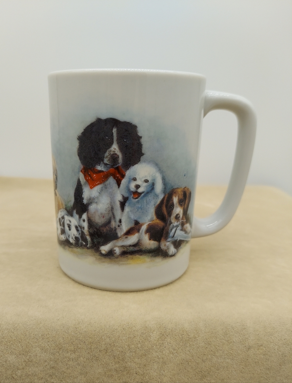 Vintage Linda Picken Otagiri Dog Family Coffee Mug 1980s